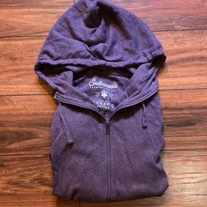 Pact Organic Small Lightweight zip up hoodie in Heather purple